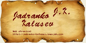 Jadranko Kalušev vizit kartica